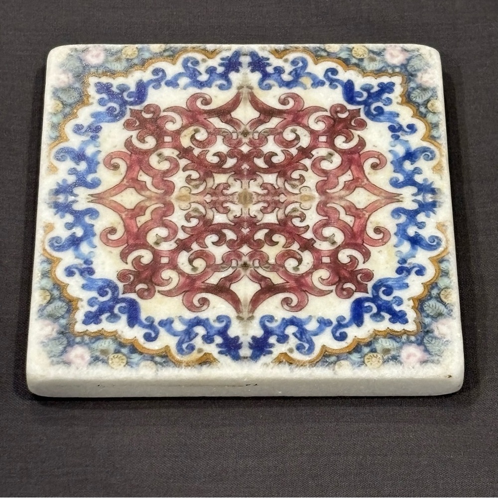 Authentic Greek Marble Coaster 4"x4" – Pandora’s Box Souvenirs – Iznik Style